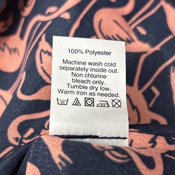 J. Crew Blouse Women 00 Navy Pink Flamingo Racerback Adjustable Straps 58920 - Picture 7 of 9